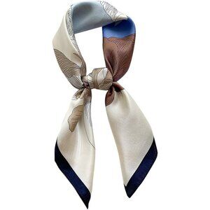 Pure Mulberry Blue Flow Silk Square Scarf Women Soft Head Neck Scarf Gift Packed